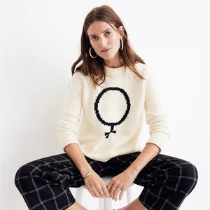 Cream female logo Madewell sweater